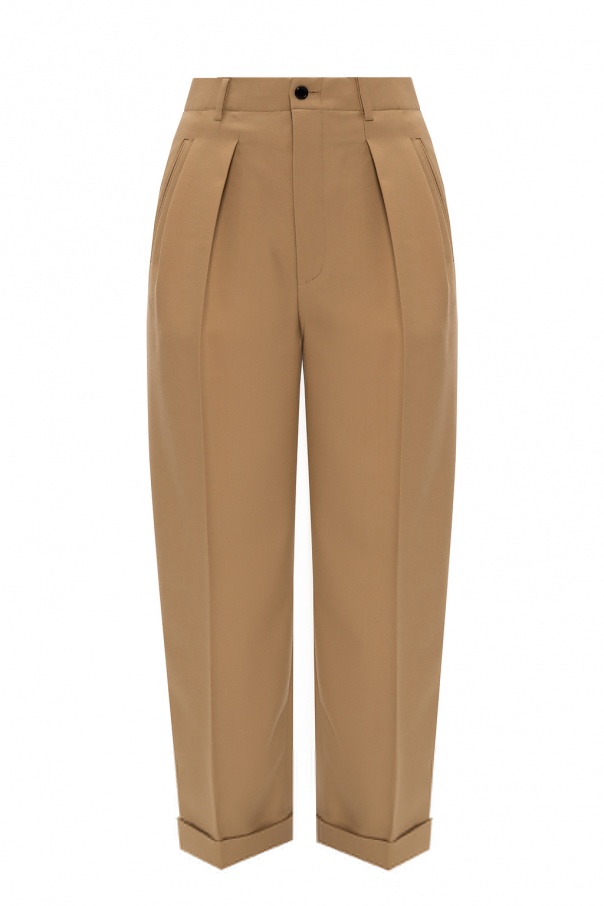 Saint Laurent Wool pleat-front trousers